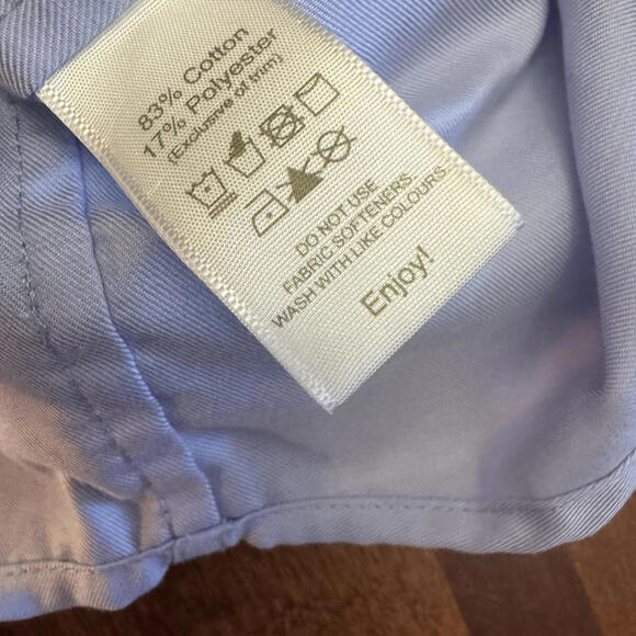 Tilley Made in Canada Button Down Shirt M Blue Oxford Cotton Blend Long Sleeve - Picture 4 of 7